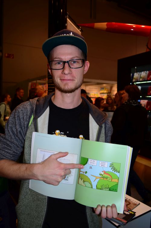 Steffen beim Cartoonpreis 2015 auf der Buchmesse