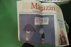 Steffens Cartoon auf dem Cover des Magazin-Teils der Sächsischen Zeitung beim Bericht zum Karikaturenpreis 2017